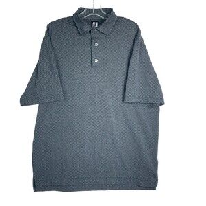 FootJoy Men's Polo Shirt Large Gray Short Sleeve Golf Casual Stretch FJ Logo